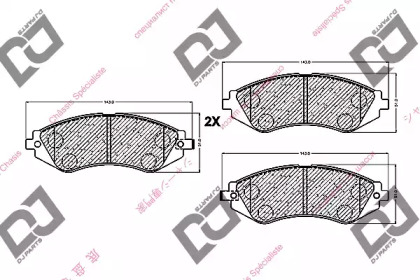 Комплект тормозных колодок DJ PARTS BP1125